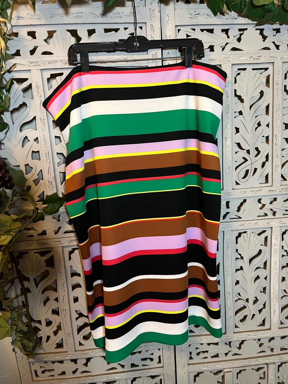 WORTHINGTON SLAMM’IN VIVID MULTI-COLOR HORIZONTAL STRIPES PLUS SIZE PENCIL SKIRT